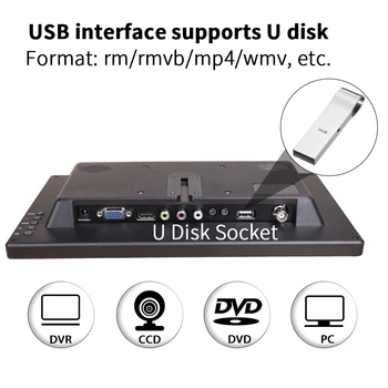 13.3 palcový prenosný herný monitor pc ips 12' 1080P hd lcd Displej HDMI, VGA, USB, BNC AV monitore počítača pre Raspberry Pi