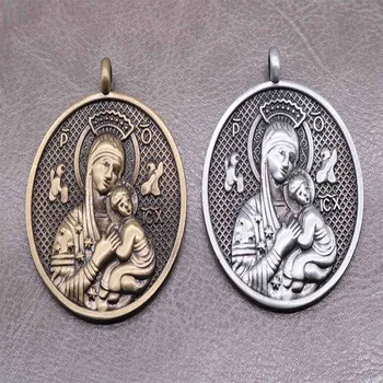 20 ks / kartáčovaný antické bronzové Santa Ana Madonna Medaila, Kúzlo Svätá Anna Junior Krista Medaila