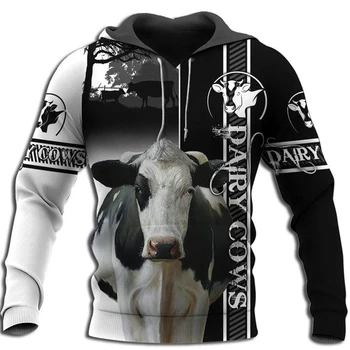 2020 Módne Mužov 3D Kapucňou, Tlač zvierat mliečne krava s Kapucňou Mikiny Unisex Bežné streetwear Hoody drop shipping 1674