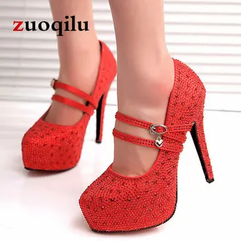2021 crystal čerpadlá dámske topánky na platforme vysoké podpätky svadobné topánky nevesta červená strieborná platformu vysoké podpätky, topánky dámy žena 102850