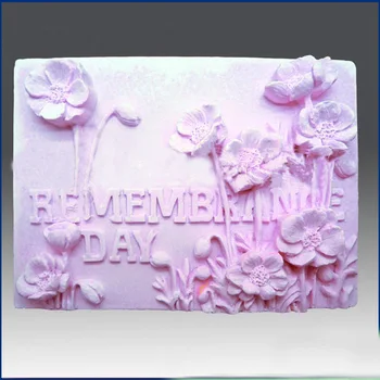 2D Silikónové mydlo formy pamätného dňa kvet ručne vyrábané Mydlo omietky formy potravinársky silikónové formy doprava zadarmo przy 171560