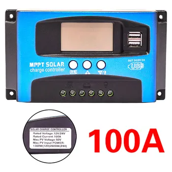 30/40/50/60/100A MPPT Solárny Regulátor Nabíjania Dual USB, LCD Displej 12V 24V Auto Solárnych panelov Nabíjačku Regulátor So záťažou 85067