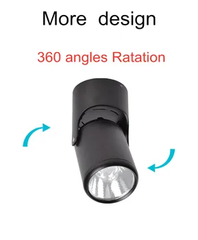 360 stupeň Rotácie Stropné svietidlo 10W 20W COB Led svietidlá Povrchovú montáž Stropu Bodové svetlo 12V 24V +LED driver 8243