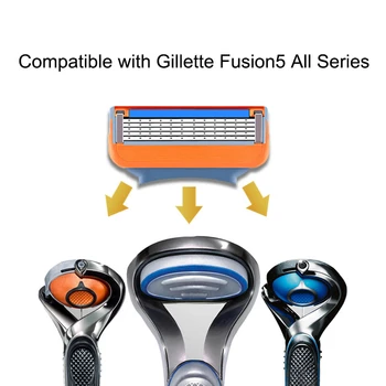 4pcs/set Holenie a depilácia 5 Vrstiev A 3 Vrstvy Žiletky Kompatibilný pre Gillette Fusion alebo Hmota 3 Pre Mužov Starostlivosť o Tvár