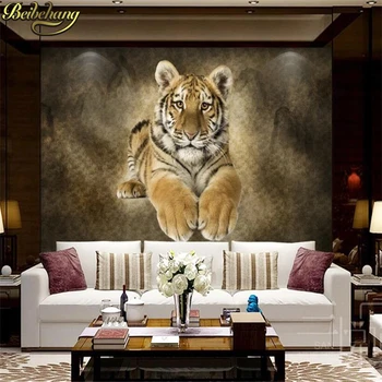 Beibehang Vlastné fotografie, 3D tapety nástenná maľba Tiger, TV joj, steny papiere domova abstraktných de parede Domáce Dekorácie na stenu papier