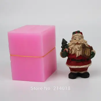 DIY Silica gel 3D Vianočné Silikónové Formy Nový rok Vianočnej Hudby Santa Claus Tvar Mydla Formy Výzdoby Sadrovej formy urob si sám