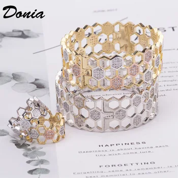 Donia šperky Nový luxusný módny náramok micro-intarzované AAA zirkón náramok široký verzia náramok duté šperky