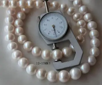 Doprava zadarmo >>>>ušľachtilý jewelr 12-14 mm prírodné tahitian south sea biela perla 45 cm náhrdelník 14k 83958