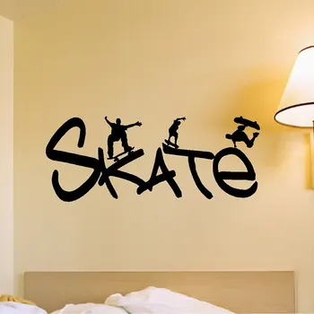 Extrémny Šport Skate Citácie Vinyl Na Stenu-Nálepky Korčuliarov S Skateboard Nástennú Maľbu Kotúča, Šport, Séria Domov Spálňa Pohode DecorM-47 897