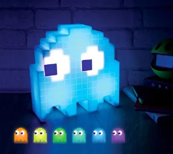 Farby Cartoon PAC-MAN Lampa Led Mini USB Nočné Svetlo 8-bitové náladu svetlo Pixel Style Dieťa Dieťa Mäkké Lampy, Osvetlenie Spálne