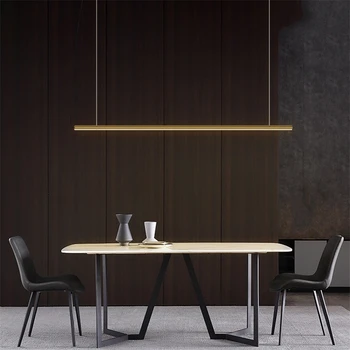 Jednoduché Línie Kovový Svetlá LED Prívesok Lampa Moderného Zlaté Luxusný Jedálenský Stôl Závesné Lampy Black/white Office Pásy Svietidlo