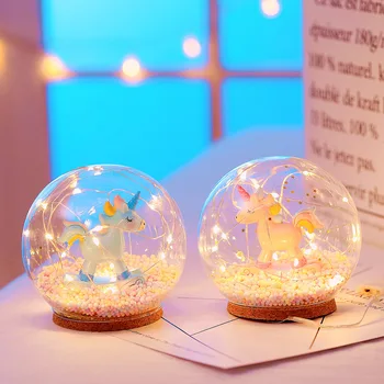 K narodeninám Spálňa Dieťa je Dar, Čítanie Dievča Srdce Led Svetlo pre Dievča Miestnosti Dekorácie Crystal Ball Ploche Dekorácie Svetlá