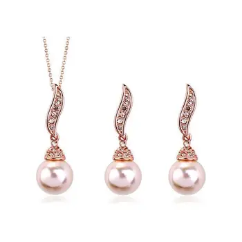 Krídla perlový náhrdelník náušnice svadobné šperky set