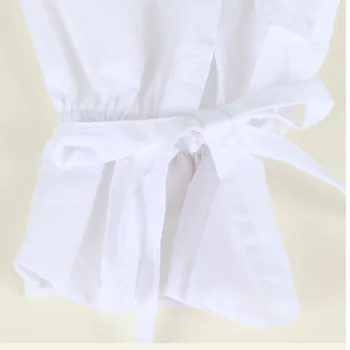 LANMREM Žien bežné kórejský štýl jeseň biely nová biela rozstrapatené rukáv s obväz zase dole golier all-zápas tričko 2A1041
