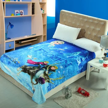 Mrazené princezná deka jednu veľkosť 150*200 cm modrá elsa anna beddings cartoon posteľ kryt pre dievča deti babys teplé mäkké bielizeň 1082