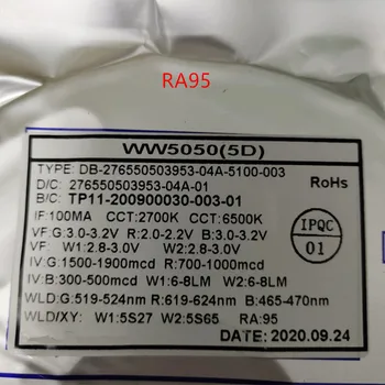 Nové 100ks 5050 RGB+SCS LED Čip 5050 RGBWW led čip 5050 SMD Korálky Biela+ Teplá Biela + RGB 5 in1 RA80 RA95