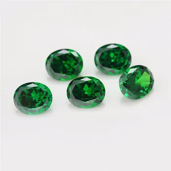 Oválny Tvar 5A Zelený CZ Kameň 2 ks 9*11 mm-15*20 mm Syntetické Drahokamy Cubic Zirconia Pre Šperky 88