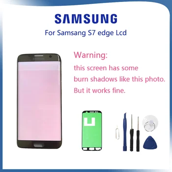 PÔVODNÝ Pre Samsung Galaxy S7 Okraji G935F Burn-in Lcd Displej Dotykový Displej Digitalizátorom. 525