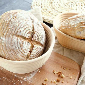 Ratanový Chlieb Kvasenie Kôš Prírodný Materiál, Okrúhly Tvar Indonézsky Ratan Kvasenie Kôš Korektúry Košík