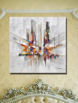 Ručne Maľované Abstraktné Výhľad na Mesto olejomaľba Moderné Plátno Umenie, Maľovanie, pre Domáce Dekorácie Krásne Umenie Nie Zarámované