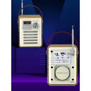 Rádio FM, Retro Drevené Okno Rádio s držiakom, s Bluetooth, Reproduktor, Funkcia 8849