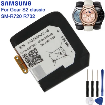 Samsung Originálne EB-BR720ABE Batéria Pre Samsung Výstroj S2 klasické SM-R720 R720 R732 Smart Sledovať Batériu, 250mAh 161422