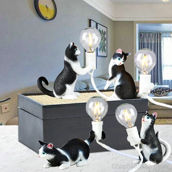 SELETTI Mini Živice Mačka, stolná Lampa, Spálne, Obývacej Izby, písací Stôl Lampy, Nočné Stojan Svietidlá Zvierat nočnom stolíku Lampy Domova 2344