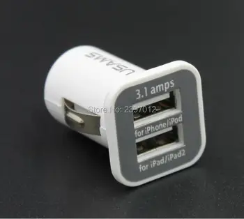 SZAICHGSI Pre USAMS Micro 3.1 Dvojitý Duálny USB Nabíjačka do Auta, adaptér Pre IPhone 7 6 5 4 všetky mobilný telefón veľkoobchod 200pcs