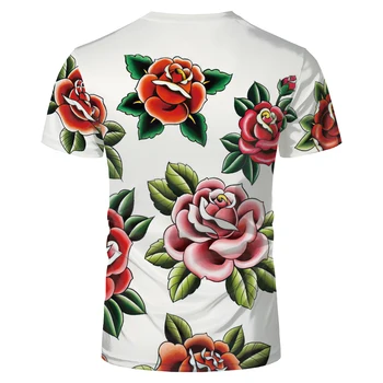 Tričko 3d Mužov Farebné Kvetinové Bezšvíkové Zvierat, Vtákov, Tlač A Ženy Veľké Bežné T-shirt 83