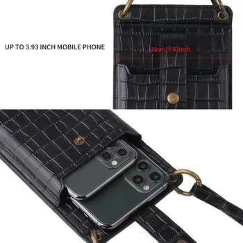 Univerzálny Mobilný Telefón Kožené Puzdro Žena Crossbody Nové Módne Taška So Zrkadlom Pre Samsung Pre Apple Pre Huawei Mini Puzdro