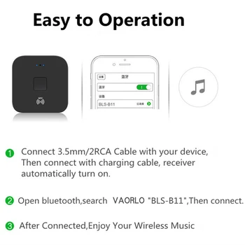 Veľkoobchod BLS-B11 5 KS/10PCS Veľa NFC Bluetooth Audio Prijímač 5.0 Stereo 3,5 mm Jack AUX RCA Adaptér Bezdrôtovej siete HIFI Hudba 5154