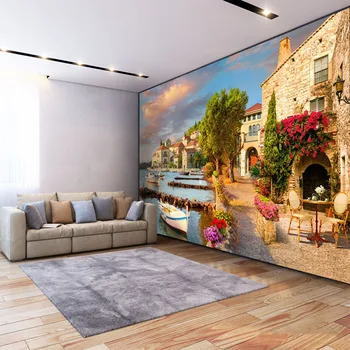Vlastné 3D nástennú maľbu v Európskom Štýle Mesto Scenérie City Building Tapety Obývacia Izba, Spálňa Reštaurácia Papier Pozadí Steny 3D 16336
