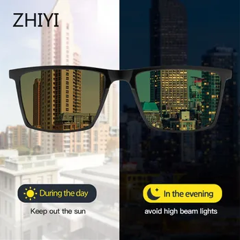 ZHIYI Značky Ovládač Night Vision Okuliare HD Photochromic Polarizované slnečné Okuliare Ročníka, Deň a Noc Jazdy Okuliare Pre Auto UV400