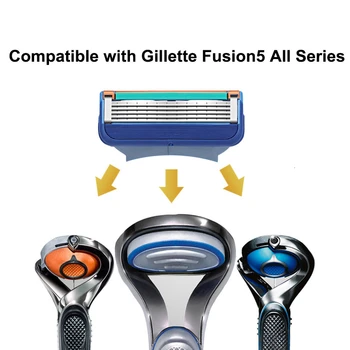 4pcs/set Holenie a depilácia 5 Vrstiev A 3 Vrstvy Žiletky Kompatibilný pre Gillette Fusion alebo Hmota 3 Pre Mužov Starostlivosť o Tvár