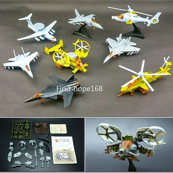 4D Rôznych Vrtuľník, Lietadlo, Lietadlo Montáž Model Puzzle Budovy Obrázok Akcia 1:165