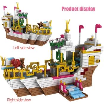 LOZ 1500pcs Priateľmi Princess Royal Oslava Loď 3D Model DIY Diamond Mini Stavebné Bloky Údaje Sady Hračky pre Deti, Dievčatá