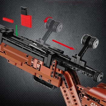 PLESNE KRÁĽ Sa Motorizovaná MOC Techniku SWAT Military Pušku Mauser 98k Sniper Pištole, Zbraň Model Stavebné kamene, Tehly Dieťa Hračky