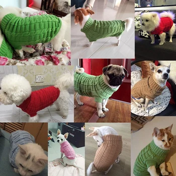 Roztomilý Šteňa Pet Mačka, Pes Teplý Sveter Sveter Knitwear Kabát Oblečenie Na Jeseň Zima Malé Stredné Oblečenie Pre Psy, Pletenie Háčkované Odevy