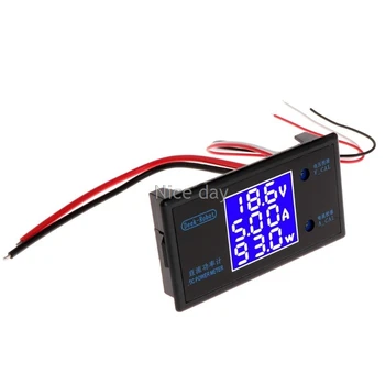 DC 0-50 5A 250W Voltmeter Ammeter Wattmeter LCD Panel Napätie Amp Power Meter F14 20 Dropship