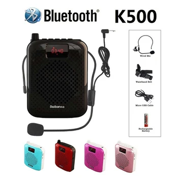 Mini K500 Mikrofón Bluetooth Hlasný reproduktor Prenosný Automatické Párovanie Hlas Zosilňovač Megaphone Reproduktor USB Nabíjanie Pre Vyučovanie