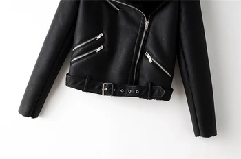ZXQJ módne ženy faux baránok vlna kožušiny bunda 2020 v pohode nové lady zips, kožené-plátované žena slim vyhovuje moto dievčatá elegantné sady